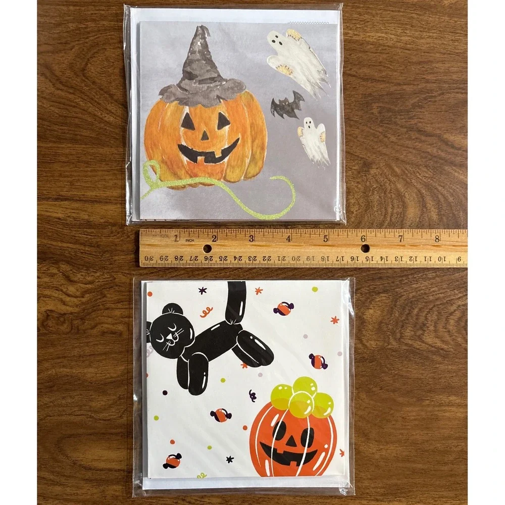 2 Halloween Pop Up Cards Pumpkin‎ Ghost Fall Cards Black Cat Jack-o'-lantern